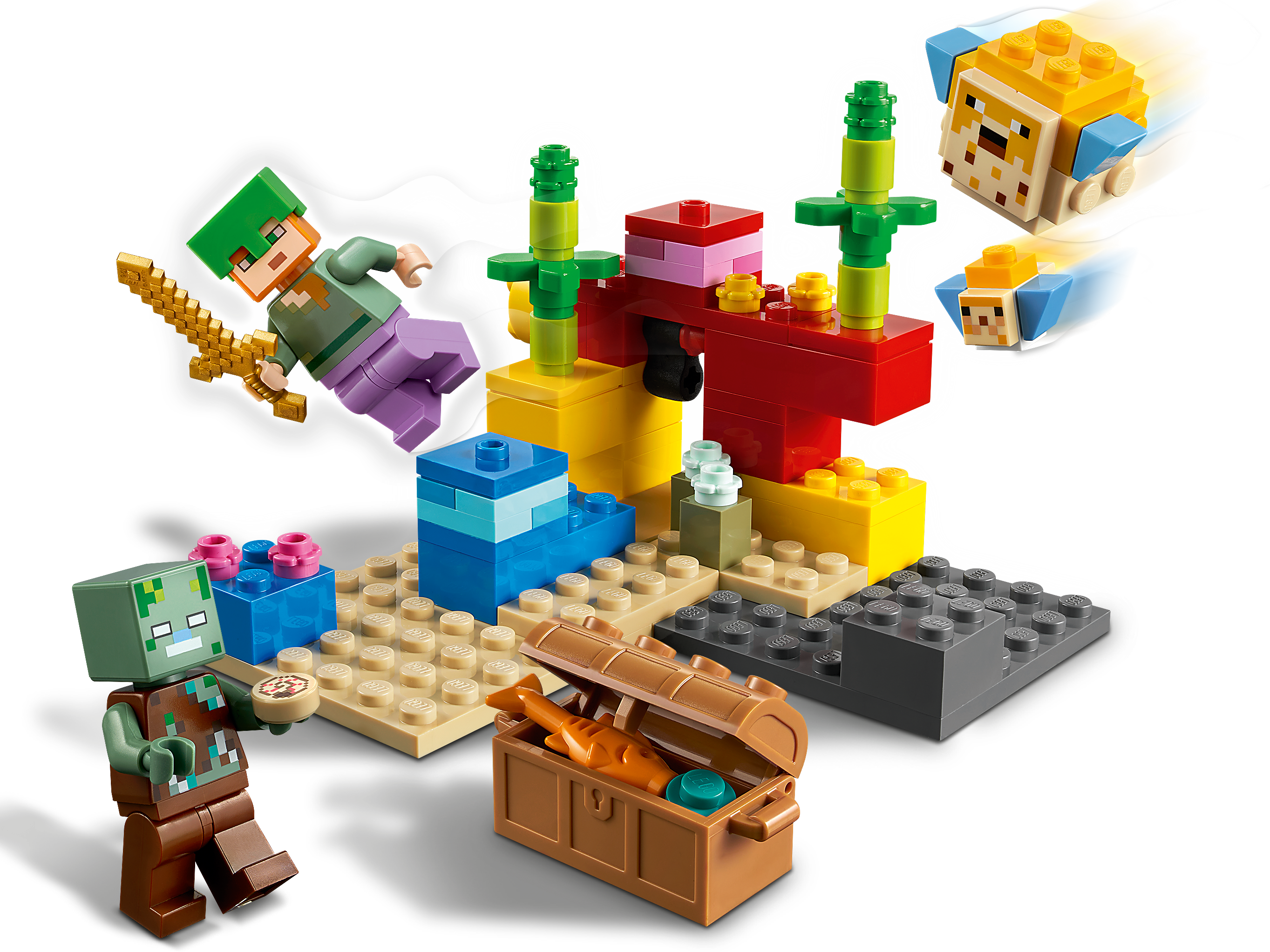 Figuras Para Armar Lego Minecraft 21164 El Arrecife De  Fgr 